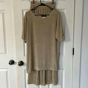 Nouriel Vintage tan matching shirt and pants small